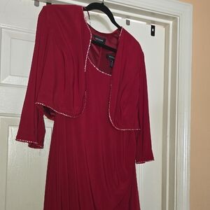 R & M Richards Red Wedding Dress with Jacket